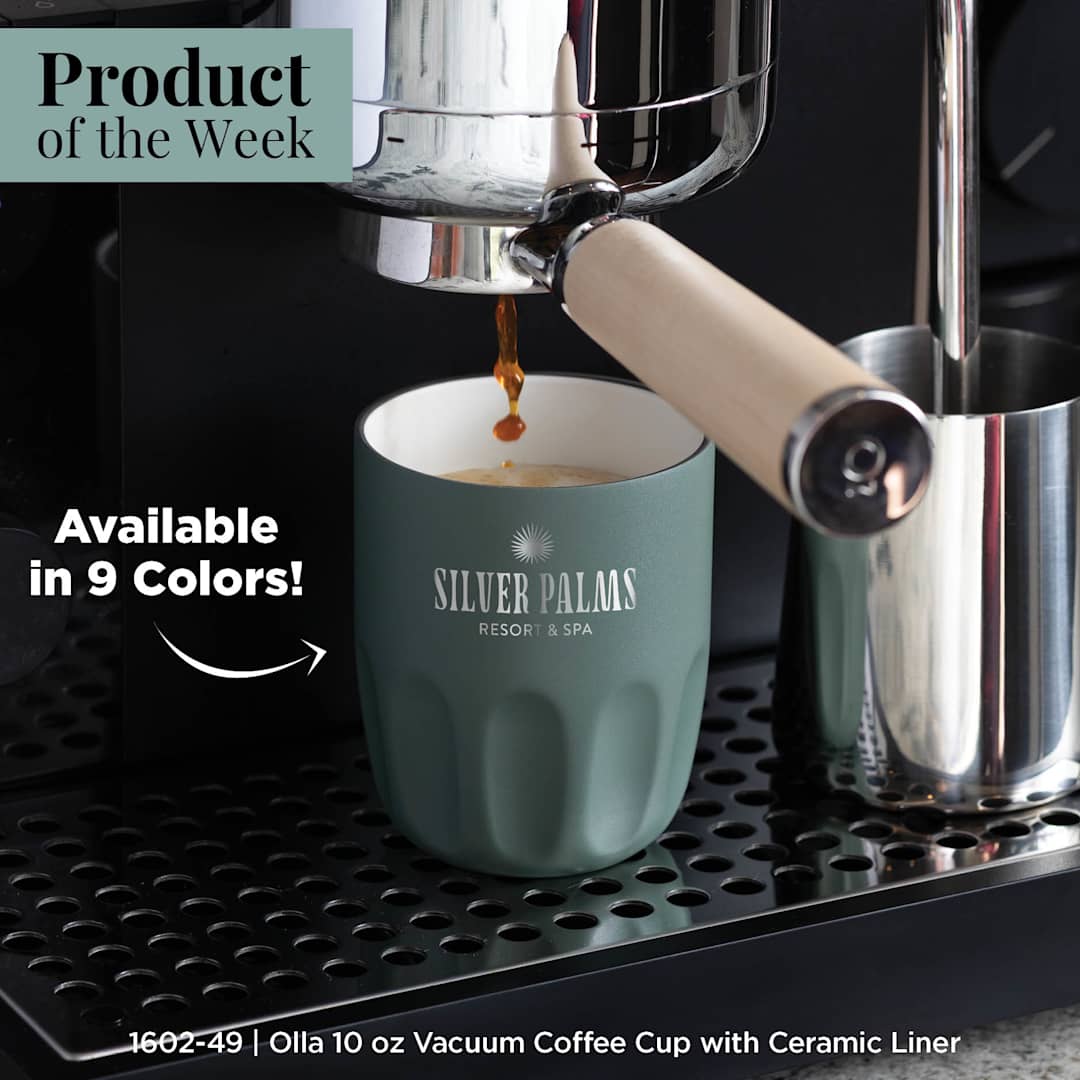 Olla Vacuum Coffee Cup w/ Ceramic Liner & Lid 10oz